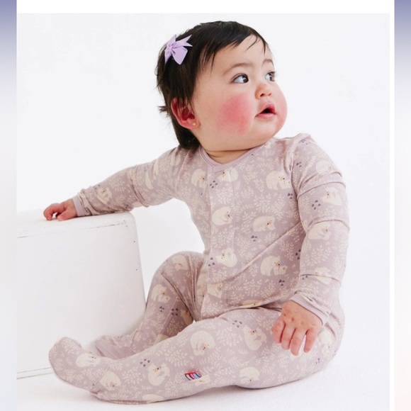Magnetic Me Baby One Piece Footie with Pink Accents - Picture 7 of 8